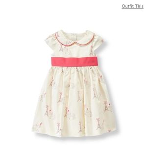 Girls Ivory Paris Print Dress by Janie and Jack